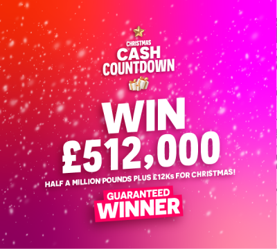 Win Happy - 50% Off Christmas Cash Countdown Online Entries