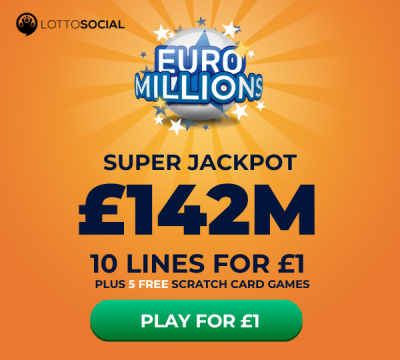 £142M EuroMillions Jackpot - 10 lines for £1